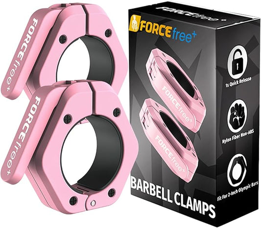 Barbell Clips (Pair), Barbell Clamps, Quick Release Olympic Barbell Clamps with Anti Slip TPR Grip