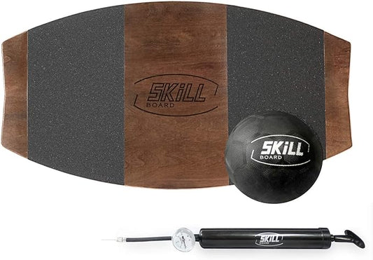 The Skill Board - Wooden Balance Board for Adults - Wobble Board for All Sports, Gym, Standing