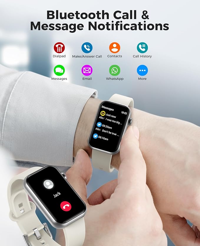 Smart Watch Fitness Tracker (Answer/Make Call), 24/7 Heart Rate Spo2 Blood Pressure Monitor Sleep