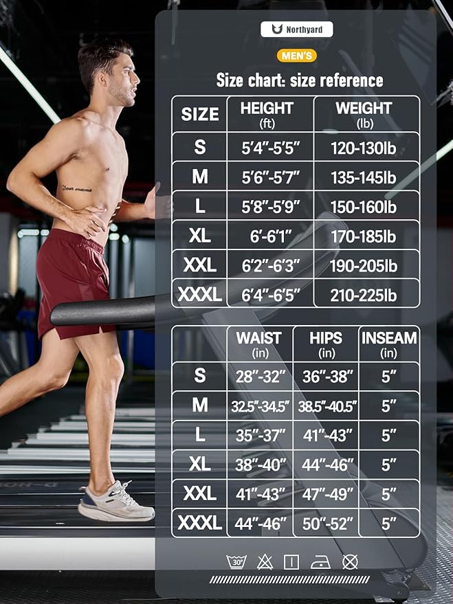 NORTHYARD Men's Running Athletic Shorts 5'' Workout Gym Tennis Short Quick Dry Lightweight Active