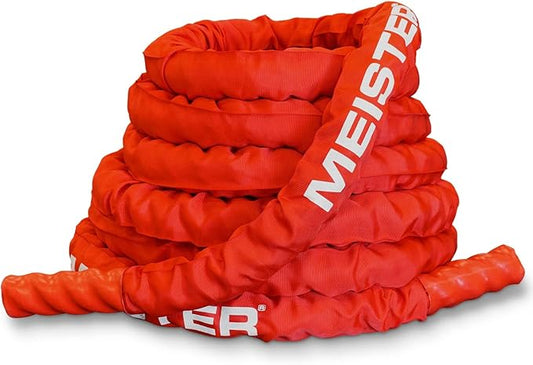 Meister Beast Professional Sheathed Battle Rope for Strength & Conditioning Gym Workouts - 2.5"