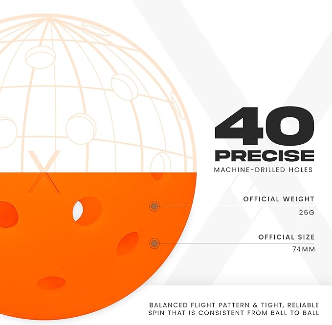 Franklin Sports X-40 Outdoor Pickleballs - Official Ball of USA Pickleball, APP Tour + US Open