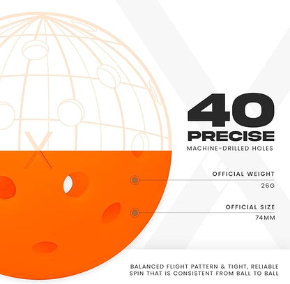 Franklin Sports X-40 Outdoor Pickleballs - Official Ball of USA Pickleball, APP Tour + US Open