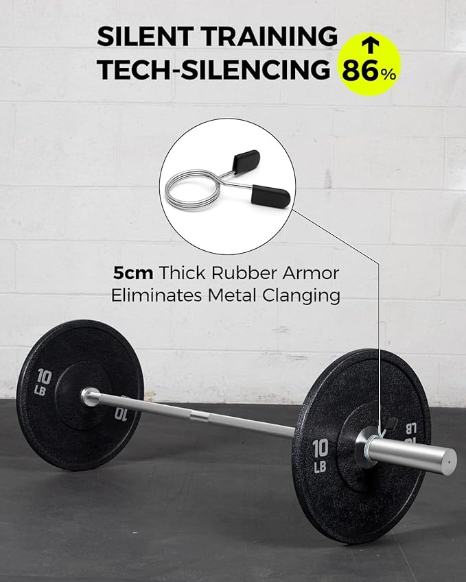 DASKING 4ft/4.9ft Barbell, 2-Inch Olympic Detachable Bar, Portable Strength Training Bar for