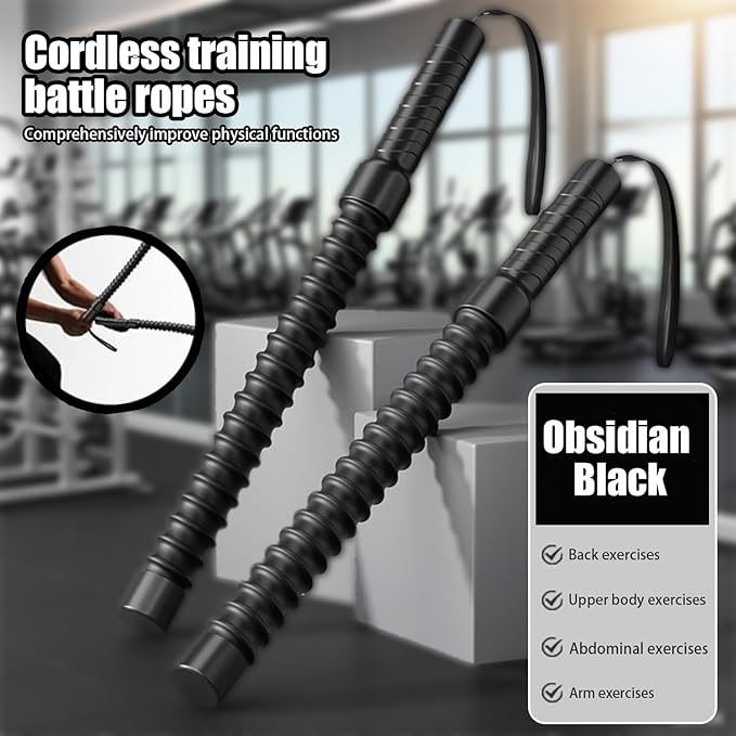2Pcs Ropeless Battle Ropes,Weighted Battle Ropes for Home Gym, Portable Workout Rope for Strength