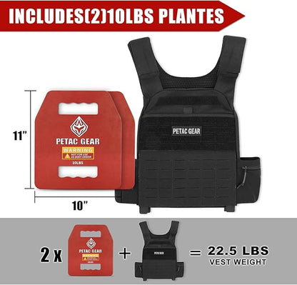 PETAC GEAR Tactical Weights Plates For Weighted Vest For Men Workout,5/10/15/20 LBS Weight Strength