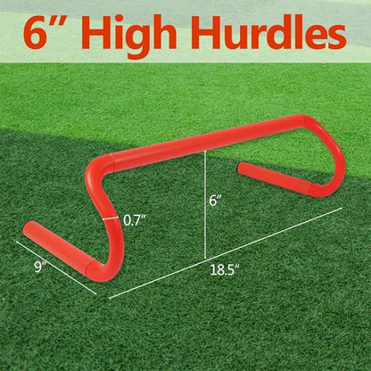 4 Pack Agility Speed Training Hurdles- 6" Detachable Agility Training Hurdles- Sports Practice