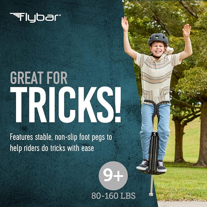 Flybar Master Pogo Stick for Kids Ages 9+, 80–160 lbs – Easy Grip Handles – Active Exercise Toy for