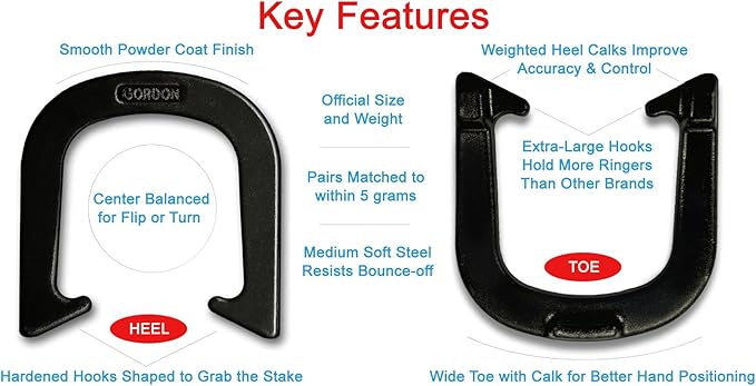 Gordon Professional Pitching Horseshoes - NHPA Sanctioned for Tournament Play - Drop Forged