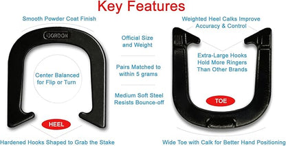 Gordon Professional Pitching Horseshoes - NHPA Sanctioned for Tournament Play - Drop Forged