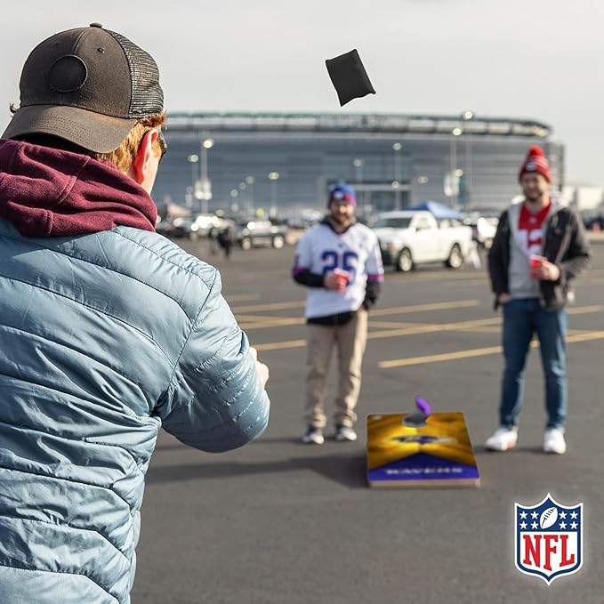 NFL Football 2' x 4' Regulation Size Solid Wood Cornhole Set with Direct Print HD Team Graphics