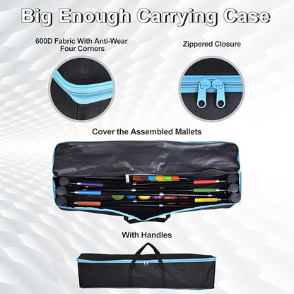 [6 Players] Premium Croquet Set 35'' for Families, Croquet Set with Carrying Bag for Yard Outdoor