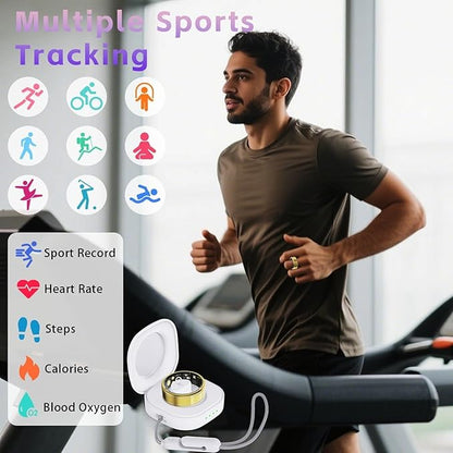 Smart Ring Health Tracker, Fitness Tracker Ring for Women Men, Monitoring of Pedometer, SpO2, Sleep