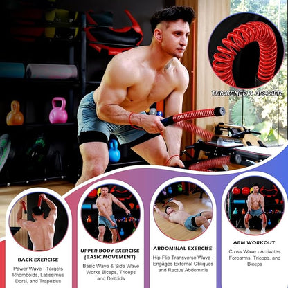 Ropeless Battle Ropes for Home Gym, Adjustable Weight, Weighted Workout Cords for HIIT, Strength