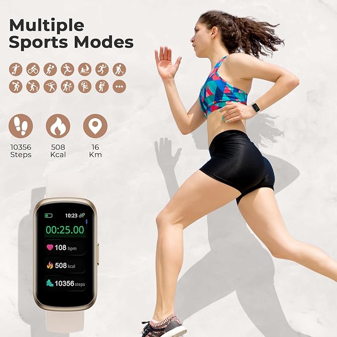 Fitness Tracker for Women Men, Smart Watch Band with 24/7 Heart Rate Blood Oxygen Sleep Monitor