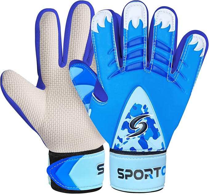 Sportout Kids Goalkeeper Gloves, Soccer Gloves with Double Wrist Protection and Non-Slip Wear