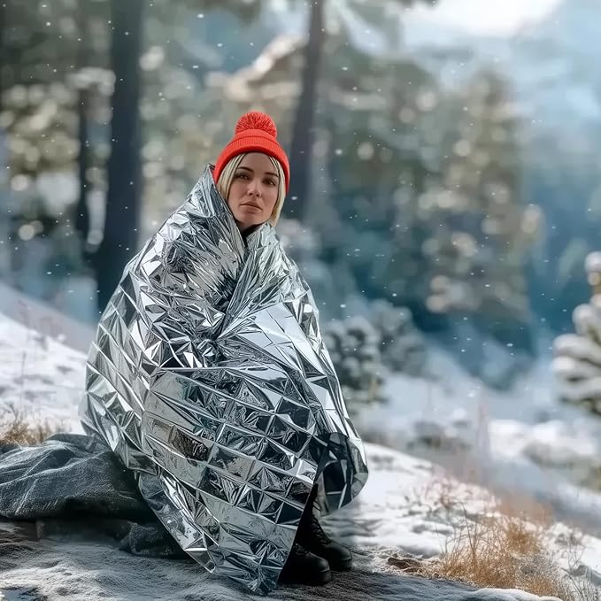 Altland 100 Pack of Emergency Blankets - Bulk Heat Reflective Blankets for Winter Survival Kits