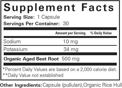 Aged Beet Root Capsules - Beet Pills for Stamina - Organic Beet Root Powder - Nitric Oxide