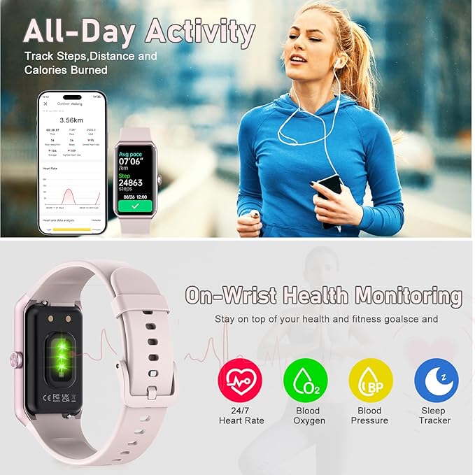 Fitness Tracker with Step Counter/Calories/Stopwatch, Activity Tracker, Health Tracker with Heart