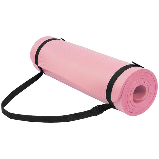 Fitvids 1/2-inch Thick High Density Exercise Yoga Mat with Carrying Strap