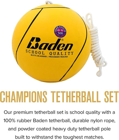 Baden School Quality Tetherball Set - Soft-Touch Tetherball Ball and Rope