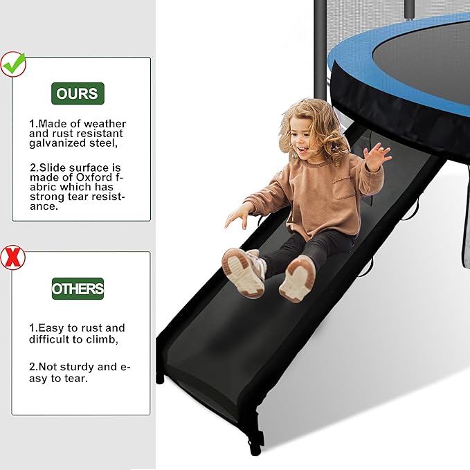 Eurmax USA Universal Easy-to-Assemble Trampoline Slide Ladder, Heavy Duty Steel Trampoline