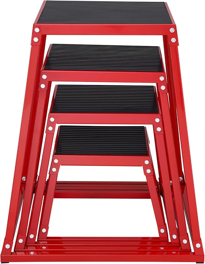 VEVOR Plyometric Jump Box, 18 Inch Plyo Box, Steel Plyometric Platform and Jumping Agility Box