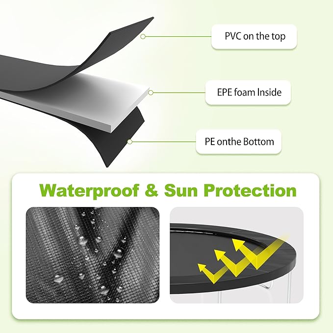 Trampoline Pad, 10ft 12ft 14ft Trampoline Replacement Safety Pad, Waterproof and Tear-Resistant