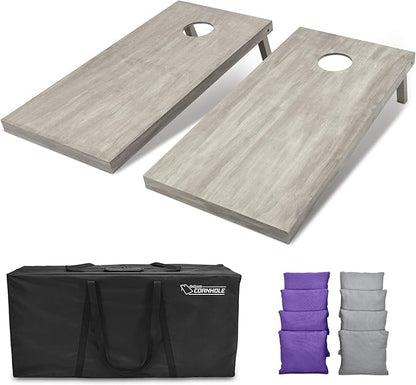 GoSports 4 ft x 2 ft Regulation Size Wooden Cornhole Boards Set - Includes Carrying Case and Bean