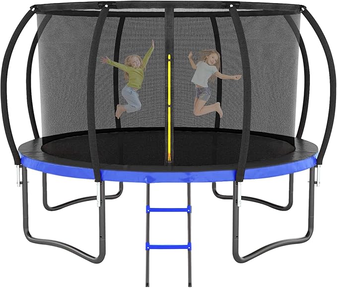 Trampoline 12FT 14FT 15FT 16FT for Kids/Adults - Outdoor Recreational with Enclosure Net Curved