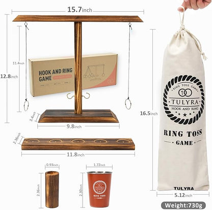 Ring Toss Game for Adults, Hook and Ring Game with Exclusive Carrying case & Unique Stainless Mini