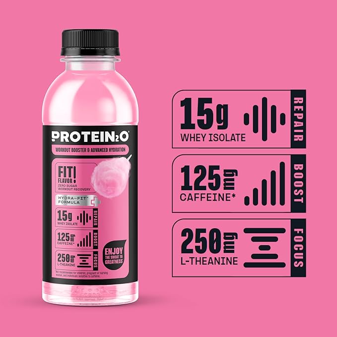 Protein2o 15g Whey Protein Isolate Hydration Drink Plus Energy & Focus, 350mg of Electrolytes