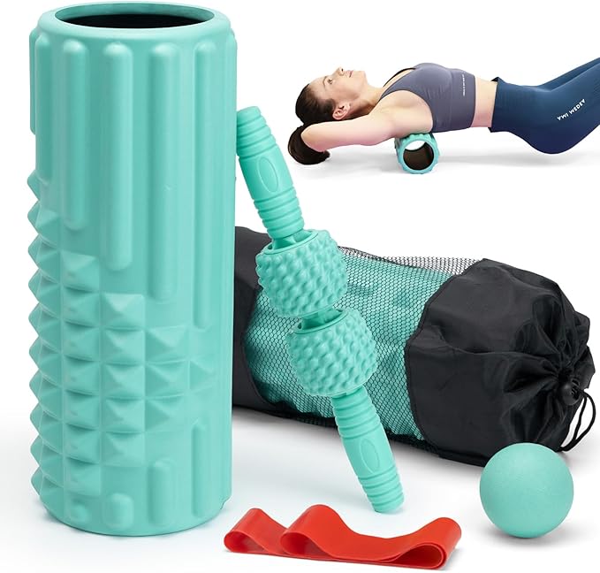 5 in 1 Foam Roller Set, High Density Fitness Exercise Foam Roller for Deep Tissue Muscle Massage