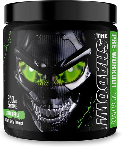 JNX SPORTS The Shadow! 350mg of Caffeine Hard Core Preworkout - Green Apple 30 Servings | Electric