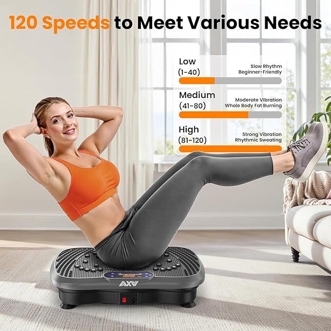 AXV Vibration Plate Fitness Platform Exercise Machine Vibrating Shaking Full Body Shaker Workout