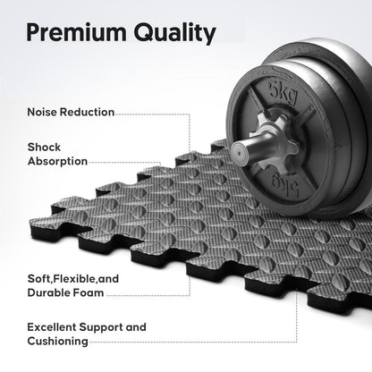 32 Pack 128 sqft Home Gym Mat, Puzzle Exercise Mat, EVA Interlocking Foam Floor Tiles for Home