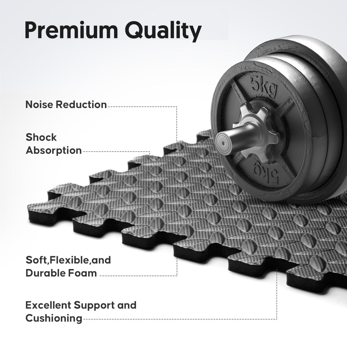 12 Pack 48 sqft Home Gym Mat, Puzzle Exercise Mat, EVA Interlocking Foam Floor Tiles for Home