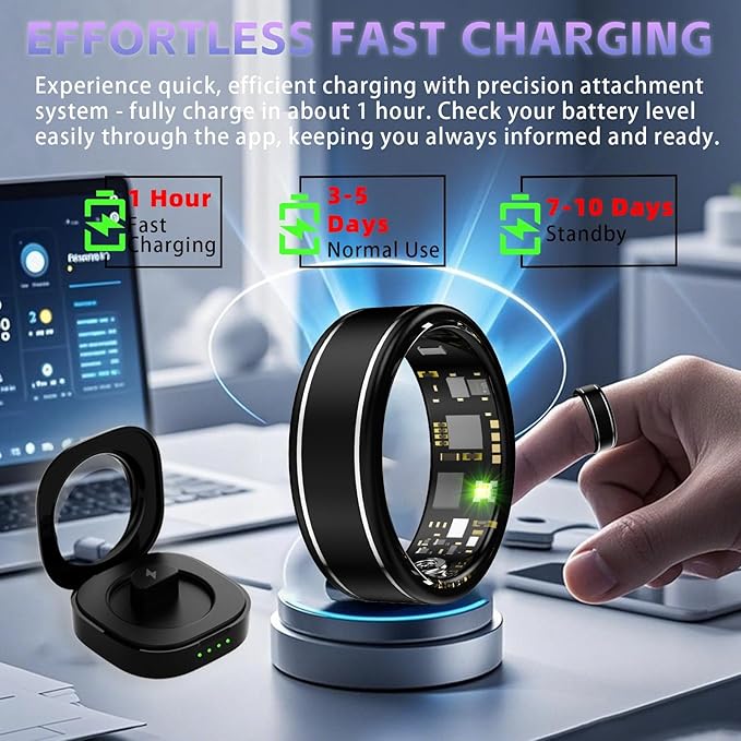 Smart Ring for Men Women ??Fitness Tracker Ring with Heart Rate, SpO2, Blood Pressure, Sleep