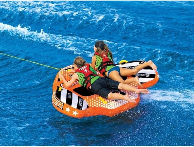 WOW Sports - Glider Inflatable Towable Tube w/ Flex Seating - 1 - 2 Riders - Perfect For Kids &