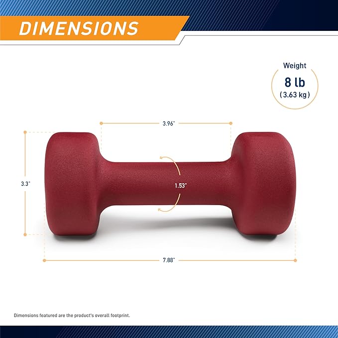 Marcy Colored Neoprene Dumbbell (Sold in Singles or Set) Hand Weights, Exercise Free Weights for