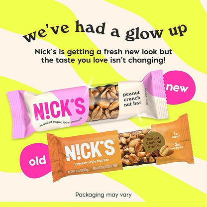 NICK'S Peanut Chocolate Snack Bar, Keto Nut Snack for Sports, Hiking & Outdoor Activities, 1G