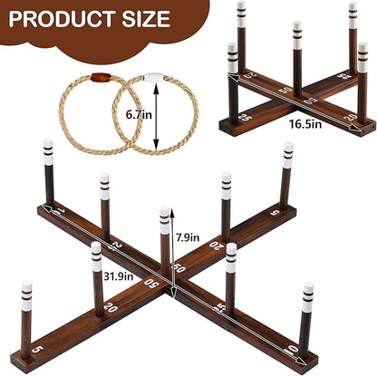 Ring Toss Game,Ring Toss Game for Adults and Kids, Indoor Outdoor Fun Holiday Lawn Yard Game for