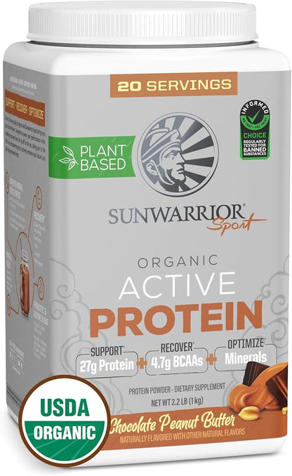 Sunwarrior Organic Plant Based Protein Powder | Vegan Organic Protein Powder with BCAAs Plus