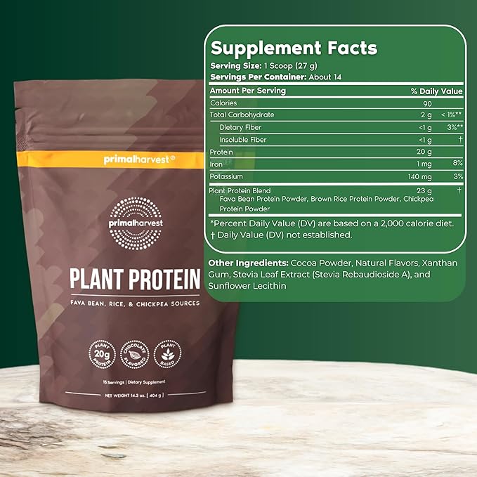 Primal Harvest Vegan Protein Powder for Nutritional Weight Support 20g Plant-Based Protein Per