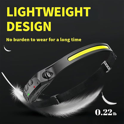 Headlamp 4 PCS, 230° Wide Beam Head Lamp, Motion Sensor LED Headlamp Rechargeable, 5 Mode Headlight