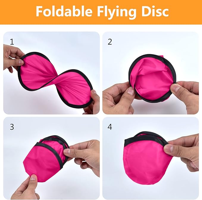 Mototo 36 Pieces Foldable Flying Disc Fans with Bag Folding Pocket Toy Set for Kids Fun Birthday