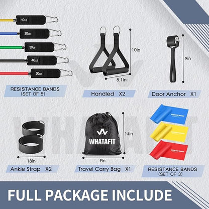 WHATAFIT Resistance Bands, Exercise Bands，Resistance Bands for Working Out, Work Out Bands with