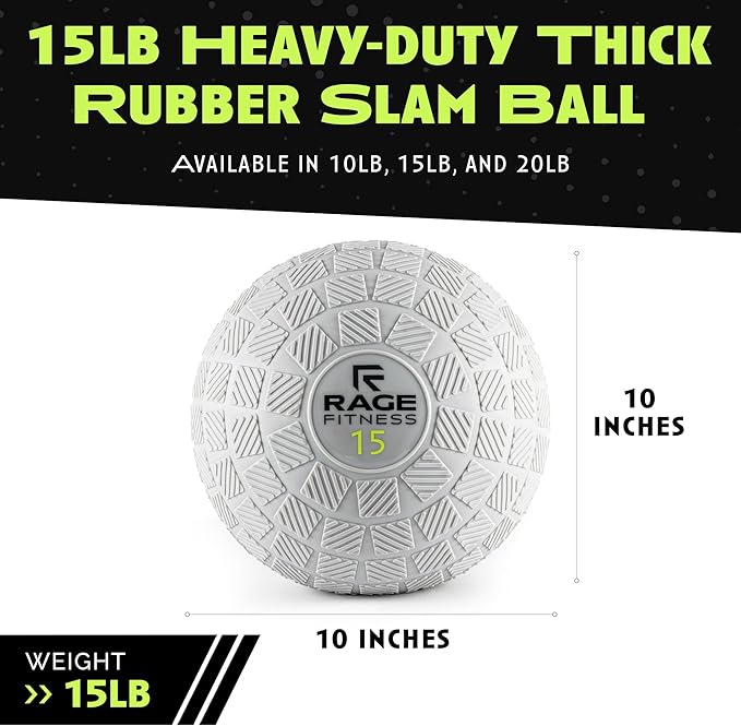 Slam Ball,10, 15, 20lb Medicine Balls, Tread Texture For Firm Grip, Full Body Workout Dynamic