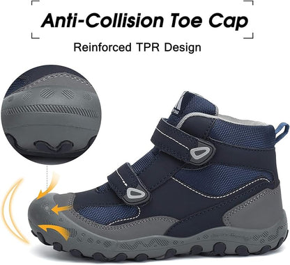 Mishansha Kids Hiking Boots Toddler Girls Boys Hiking Shoes Water-Resistant Anti-Collision Non-Slip