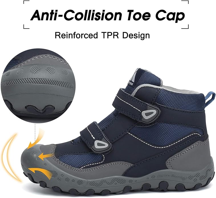 Mishansha Kids Hiking Boots Toddler Girls Boys Hiking Shoes Water-Resistant Anti-Collision Non-Slip